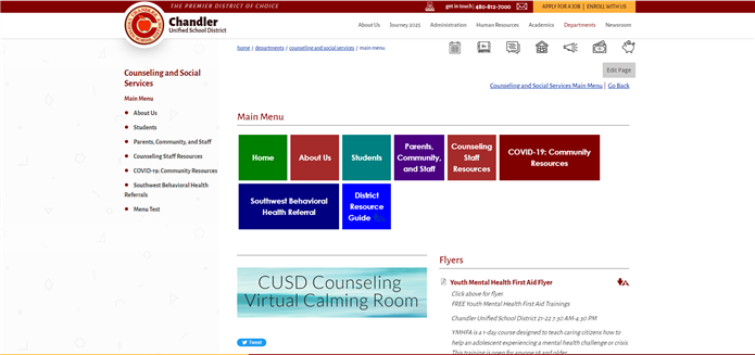 Picture of Department of Counseling and Social Services website